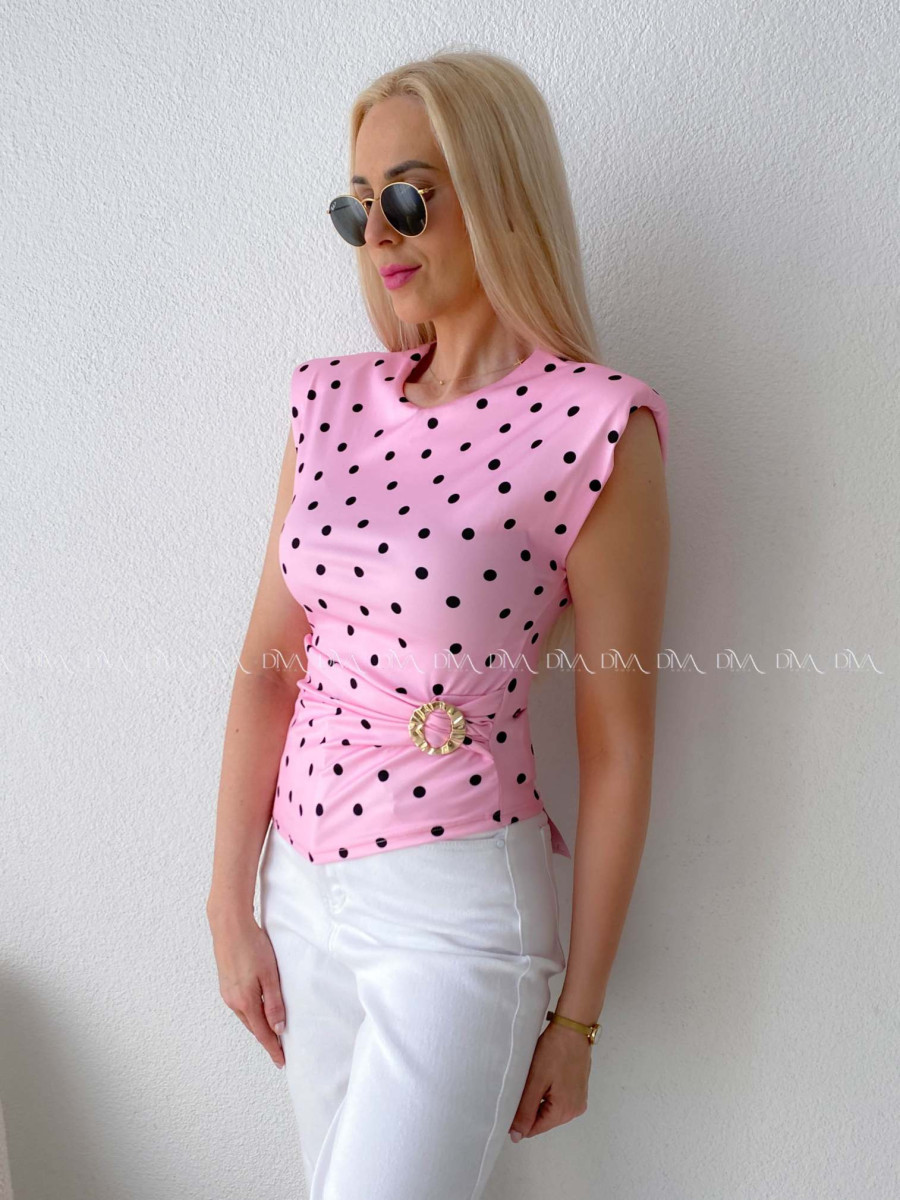 Top so sponou Dots baby pink AB 300