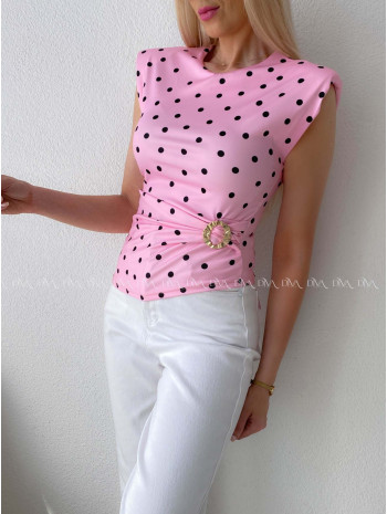 Top so sponou Dots baby pink AB 300