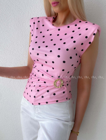 Top so sponou Dots baby pink AB 300