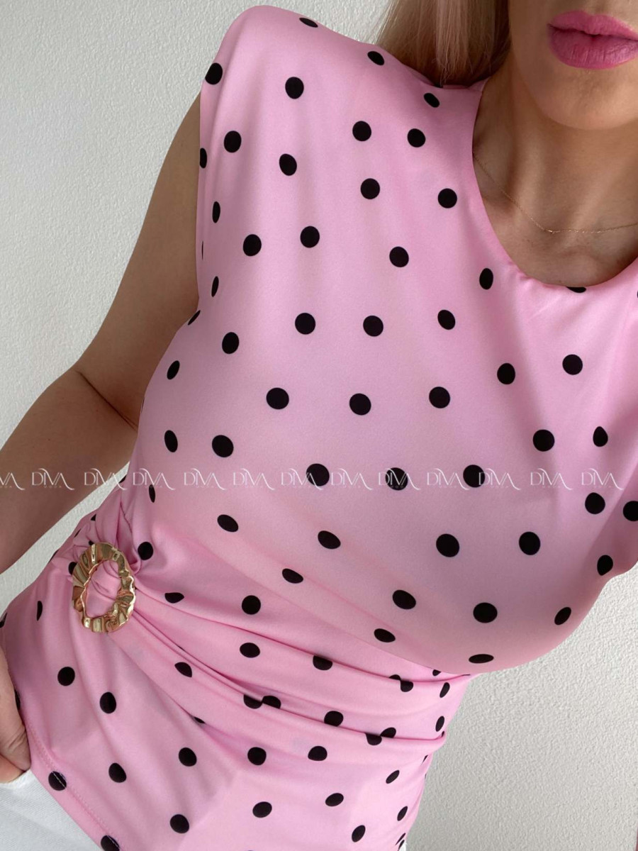 Top so sponou Dots baby pink AB 300