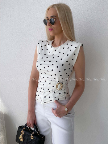 Top so sponou Dots smotanový AB 300