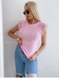 Tričko s volánikmi na ramenách ružové AB 230
