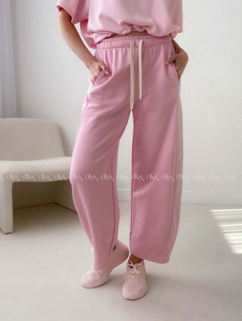 Bavlnené balónové tepláky ružové AB 23