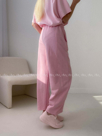 Bavlnené balónové tepláky ružové AB 23