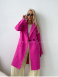  Bouclé midi kabát ružový AA 103