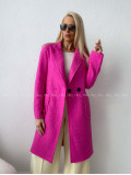  Bouclé midi kabát ružový AA 103
