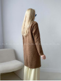  Bouclé midi kabát hnedý A 203