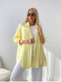 Predĺžená Mušelínová oversize košeľa butter yellow AB 313