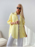 Predĺžená Mušelínová oversize košeľa butter yellow AB 313
