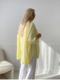 Predĺžená Mušelínová oversize košeľa butter yellow AB 313