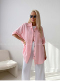 Mušelínová oversize košeľa s vreckom ružová AB 314