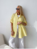 Mušelínová oversize košeľa s vreckom žltá AB 314