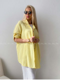 Mušelínová oversize košeľa s vreckom žltá AB 314