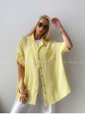 Mušelínová oversize košeľa s vreckom žltá AB 314