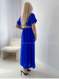 Maxi šaty s prepletaným opaskom kráľovská modrá AB 369