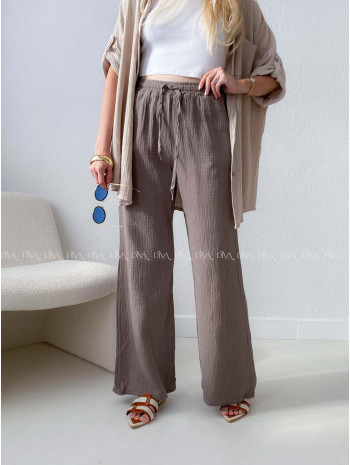 Mušelínové nohavice zemitá hnedá B 12