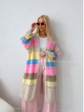 Maxi dierkovaný kardigan multicolor AB 133