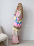 Maxi dierkovaný kardigan multicolor AB 133