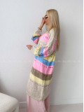 Maxi dierkovaný kardigan multicolor AB 133