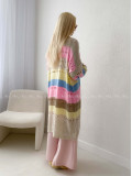 Maxi dierkovaný kardigan multicolor AB 133