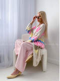 Maxi dierkovaný kardigan multicolor AB 133