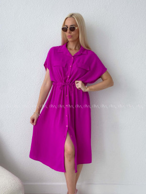 Ľahké košeľové šaty Zara Magenta AB 132
