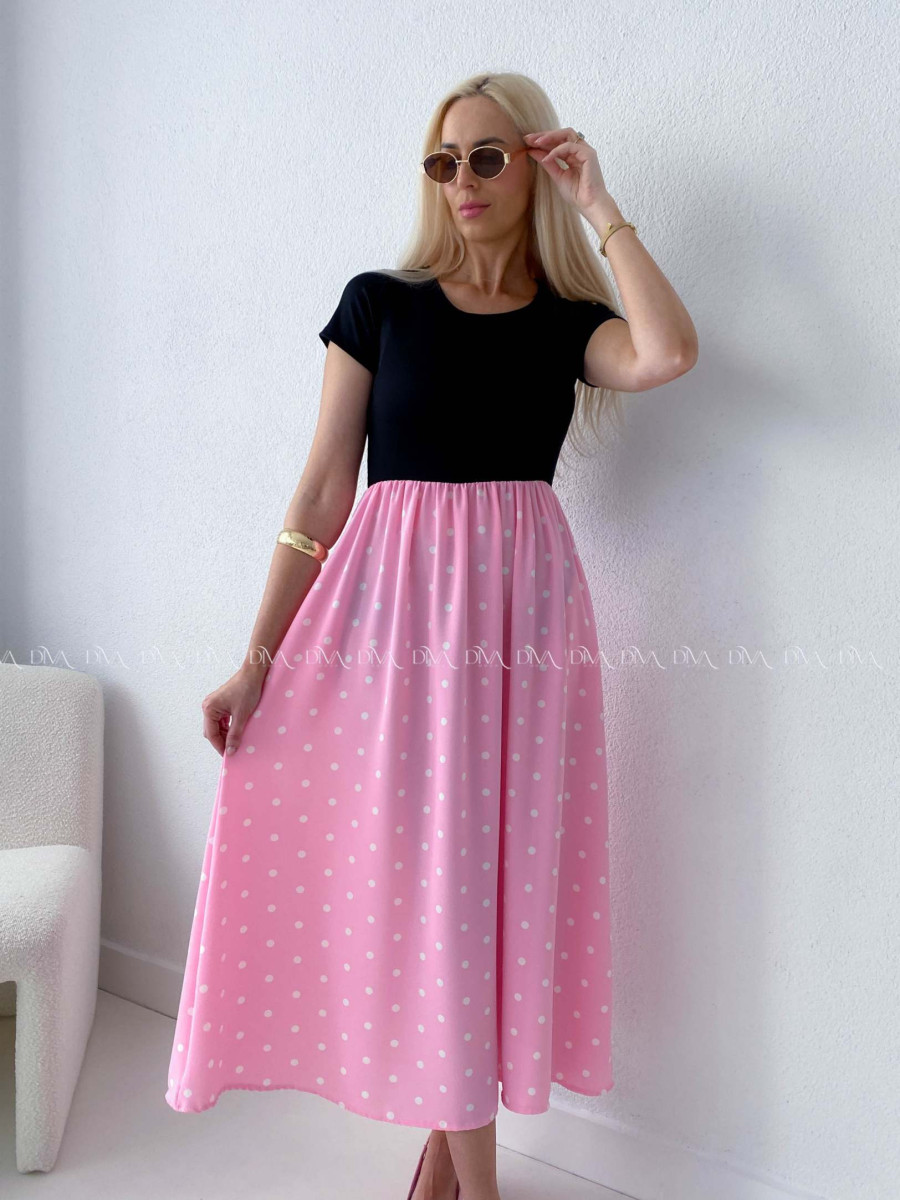 Bodkované šaty Doris R -Č AB 131