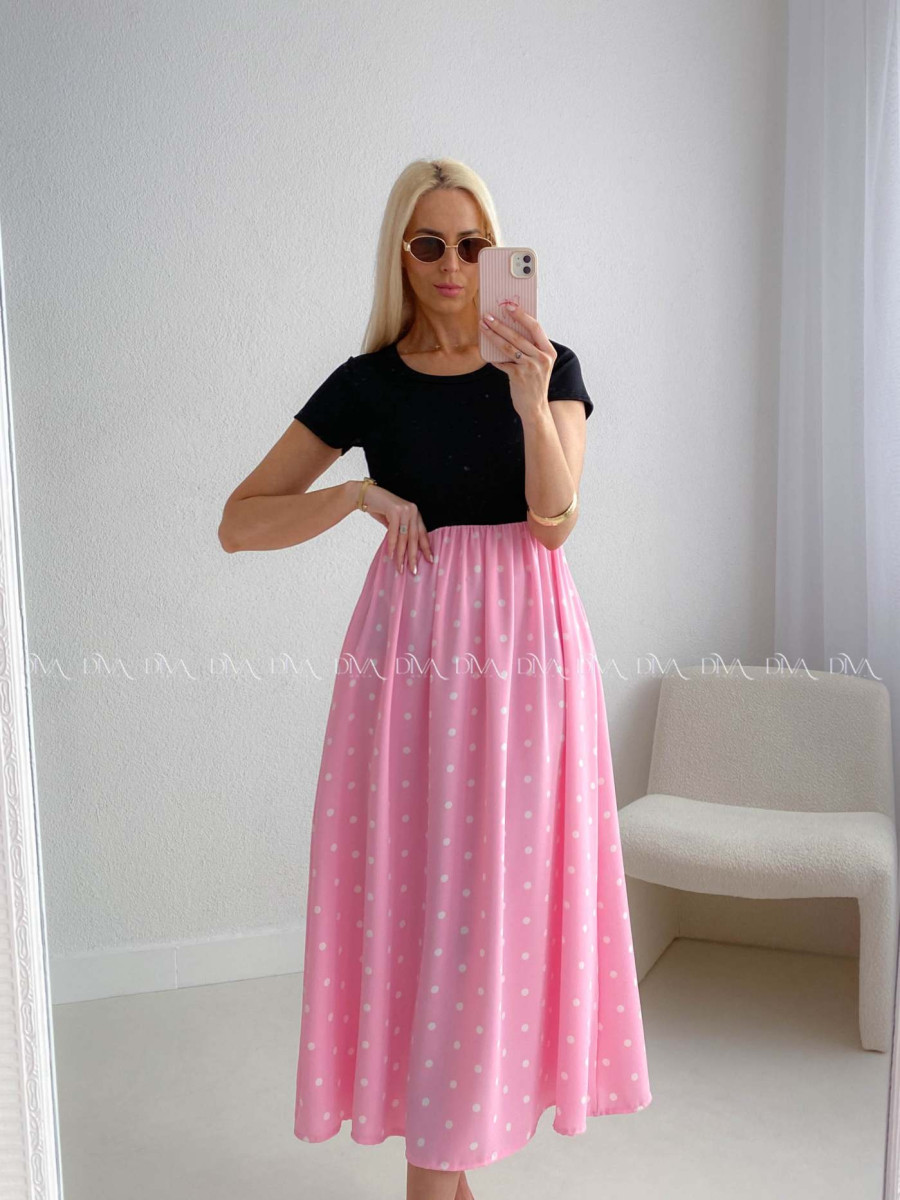 Bodkované šaty Doris R -Č AB 131