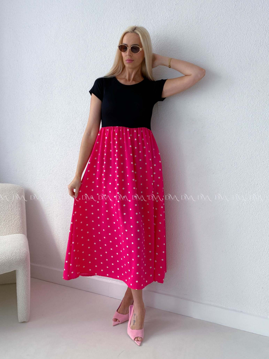 Bodkované šaty Doris F -Č AB 131