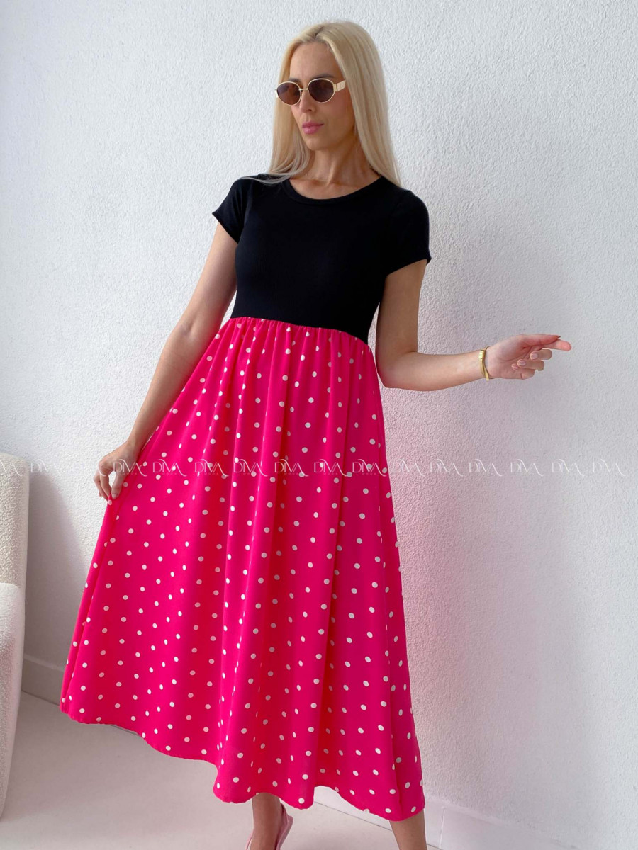 Bodkované šaty Doris F -Č AB 131