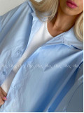 Oversize bavlnená netopieria košeľa baby modrá AB 231