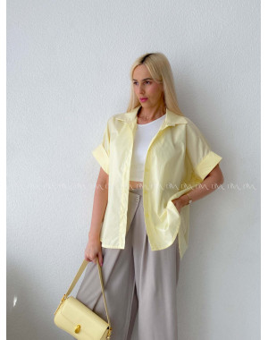 Oversize bavlnená netopieria košeľa butter yellow AB 231 Oversize bavlnená netopieria košeľa butter yellow AB 231