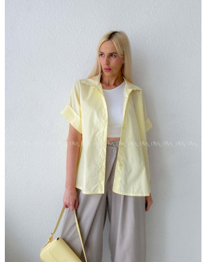 Oversize bavlnená netopieria košeľa butter yellow AB 231