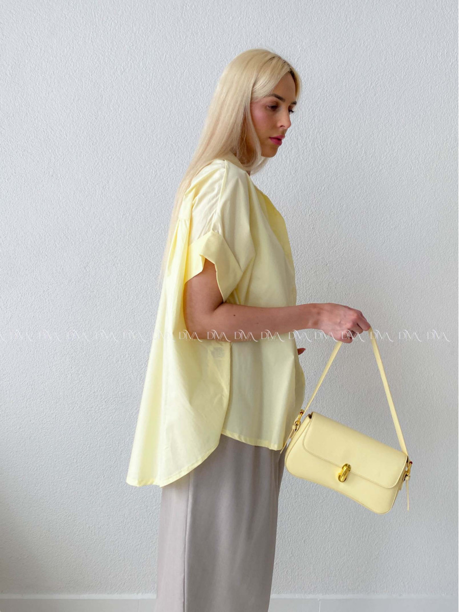 Oversize bavlnená netopieria košeľa butter yellow AB 231
