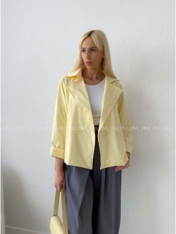 Skrátený trench coat butter yellow AB 136