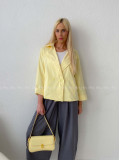 Skrátený trench coat butter yellow AB 136