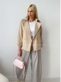 Skrátený trench coat latté AB 136