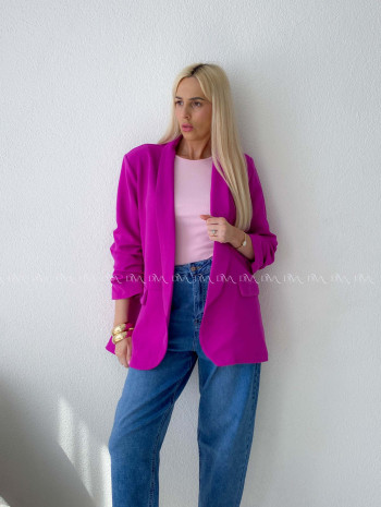 Sako s riasenými rukávmi magenta AB 169