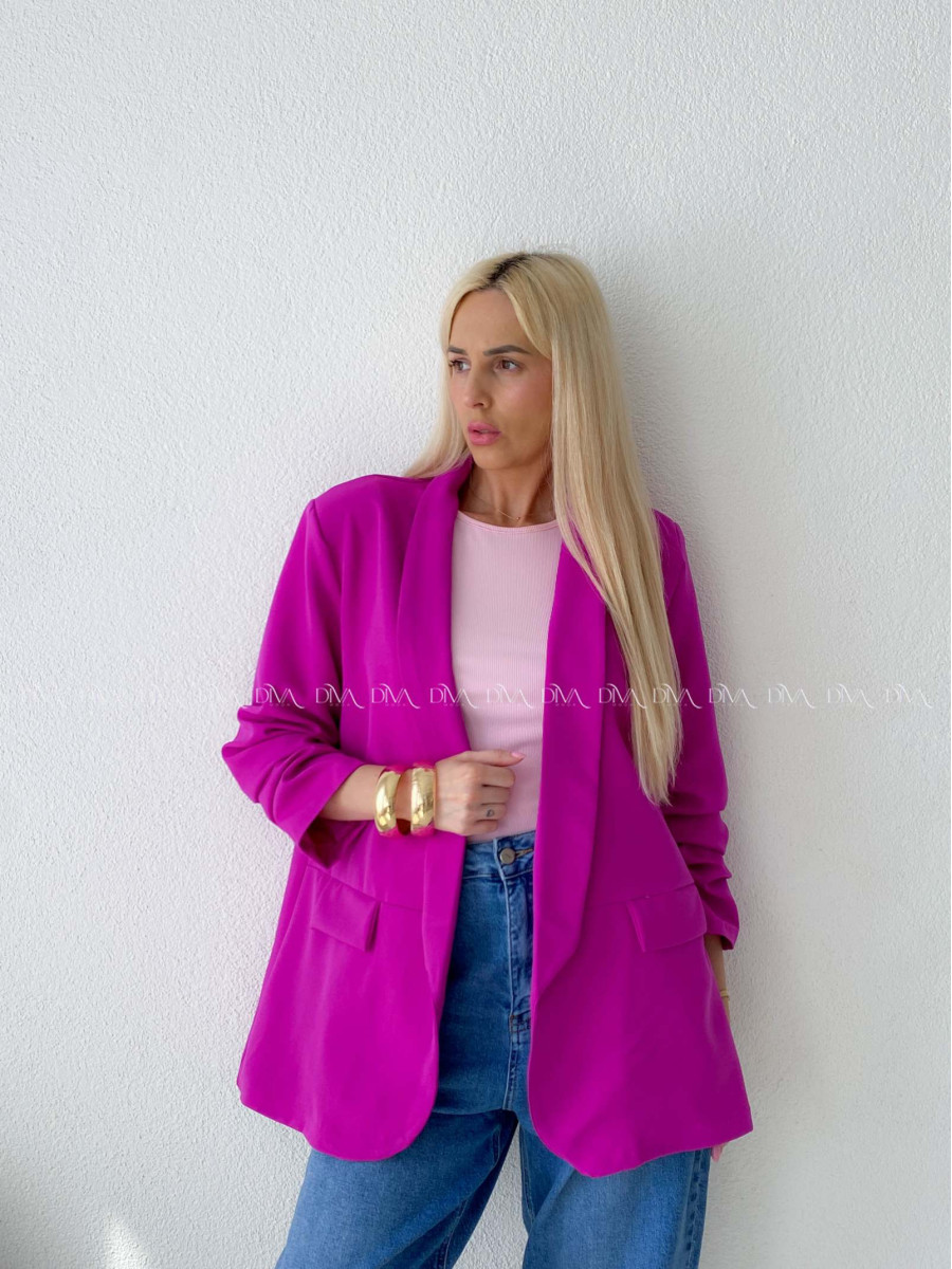 Sako s riasenými rukávmi magenta AB 169