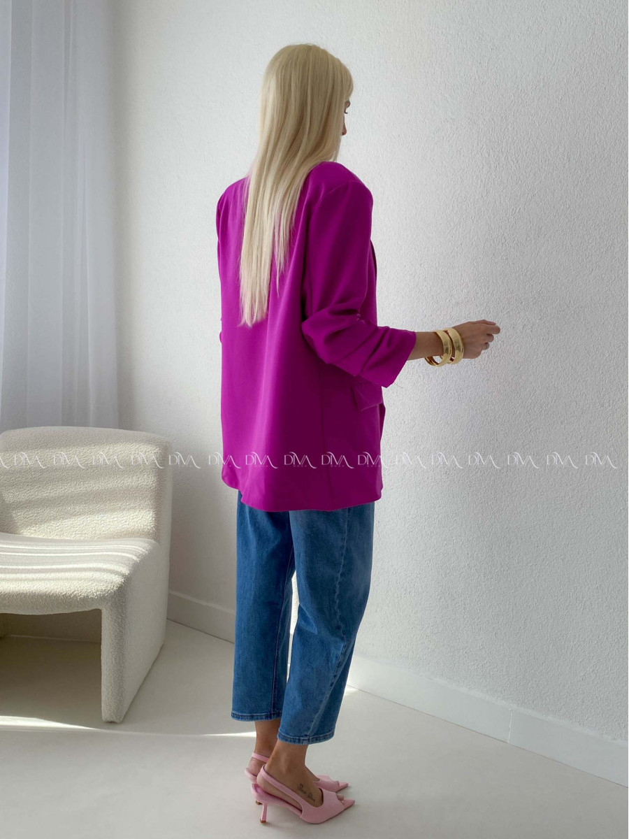 Sako s riasenými rukávmi magenta AB 169