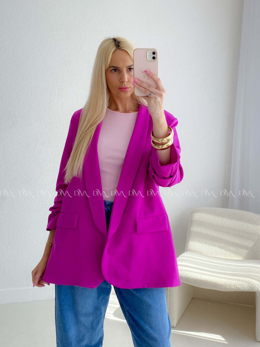 Sako s riasenými rukávmi magenta AB 169