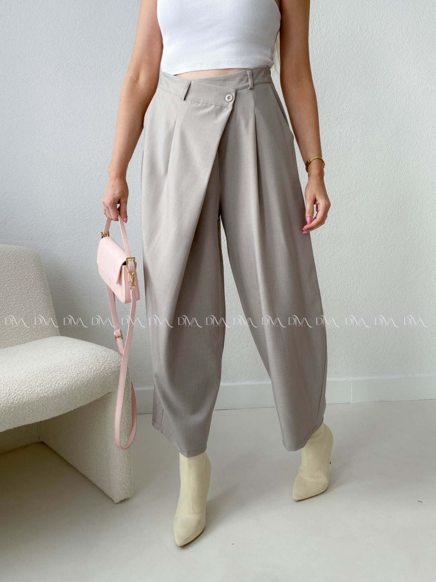 Zavinovacie barrel nohavice sivo-pieskové AB 205