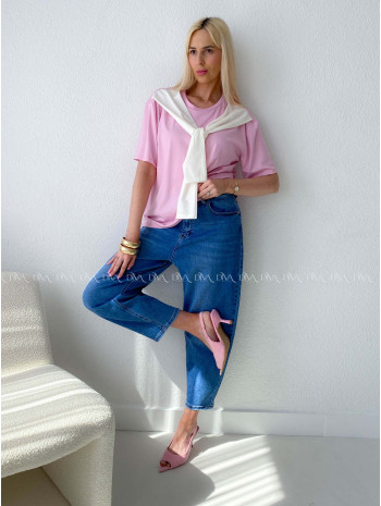 Tričko s imitáciou svetra ružové AB 135