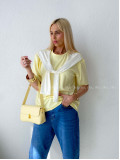 Tričko s imitáciou svetra butter yellow AB 135