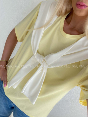 Tričko s imitáciou svetra butter yellow AB 135 Tričko s imitáciou svetra butter yellow AB 135