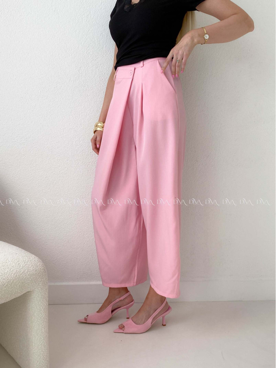 Zavinovacie barrel nohavice ružové AB 205