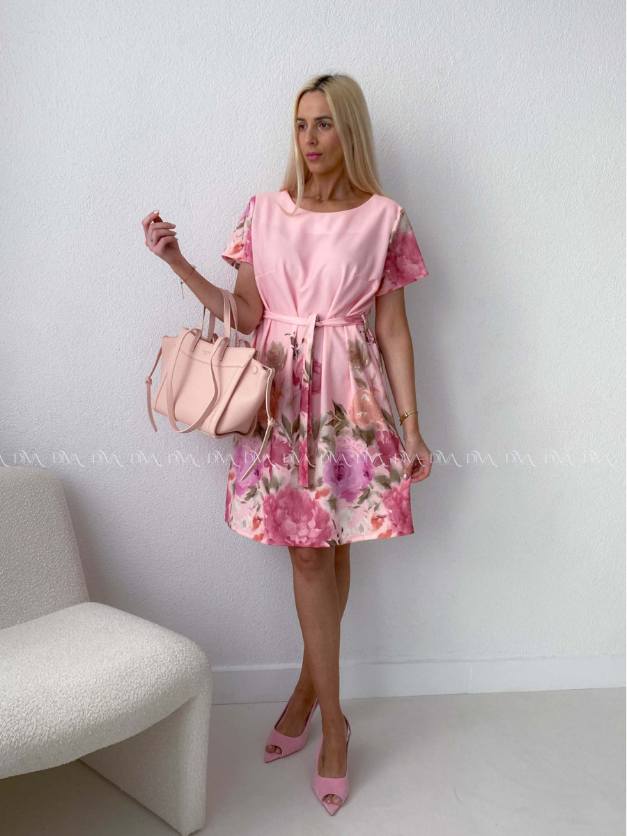 Kvetované šaty Mia ružové AB 164