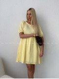 Mušelínové šaty s mašľami na chrbte žlté AB 174