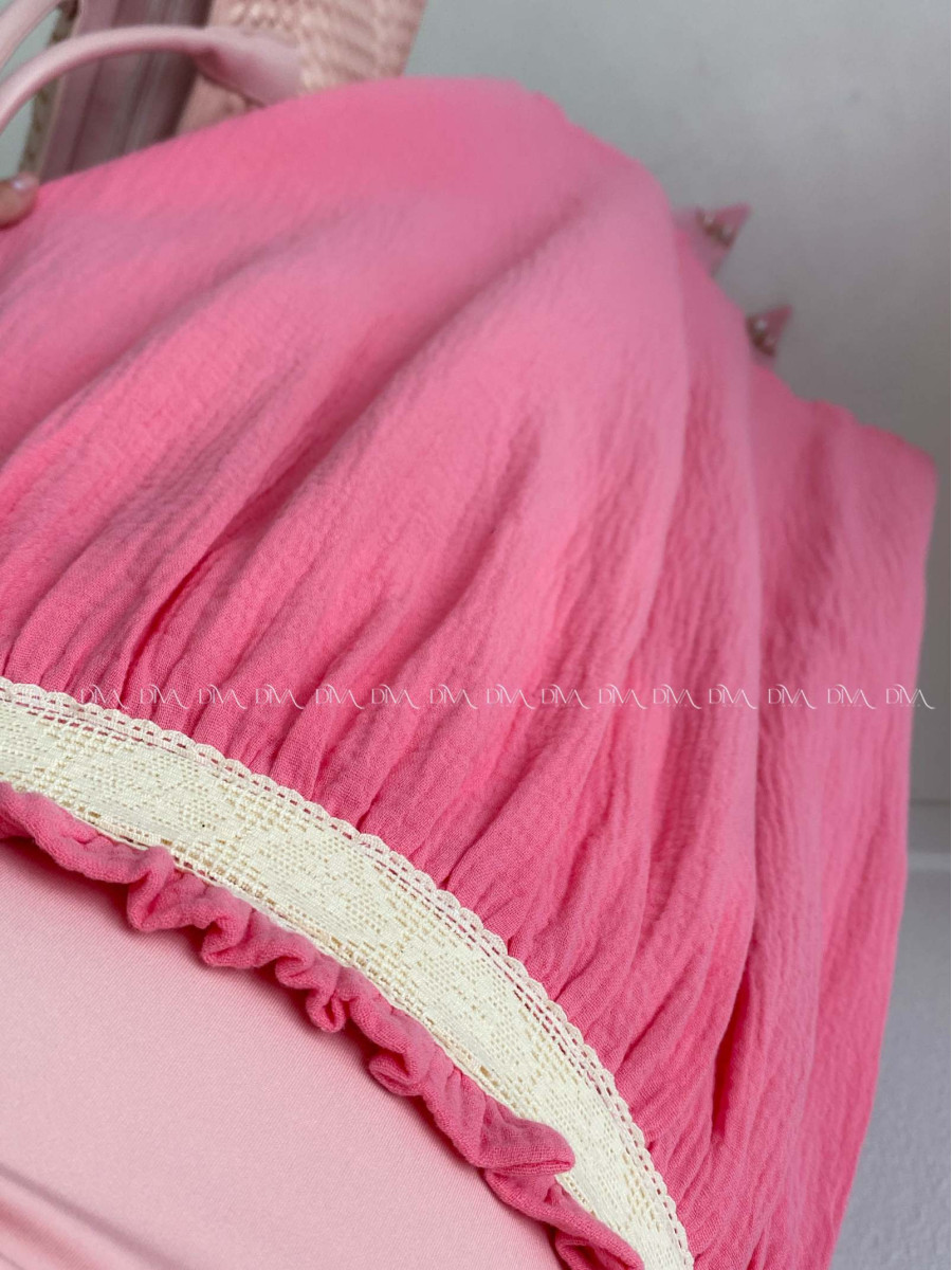 Midi mušelínová sukňa s rázporkom coral AB 176