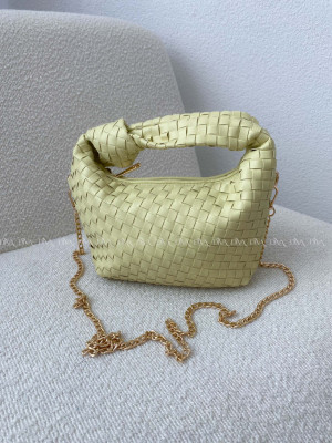 Prepletaná kabelka s uzlom limetková